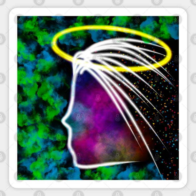 Mother Nature in a Colorful Abstract Design Sticker by byjasonf